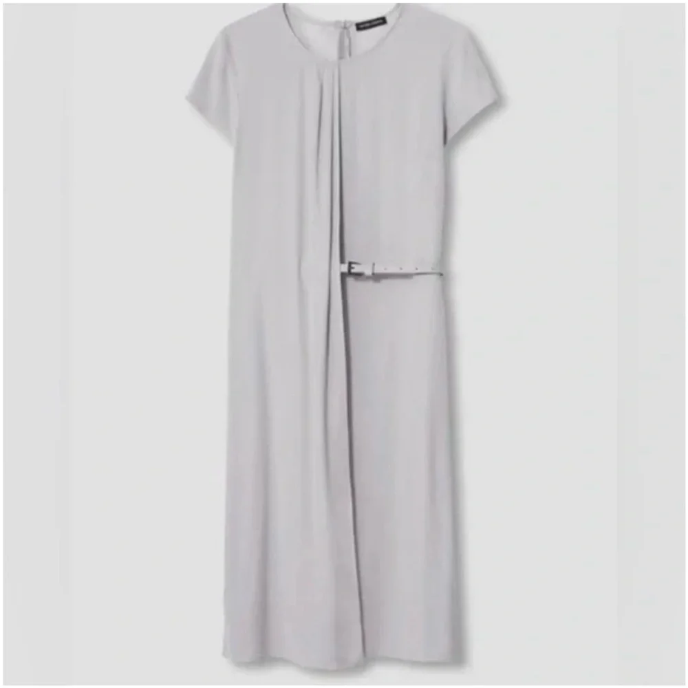 Universal Standards Vesper Polina Dove Gray Drape Dress Workdress NO BELT - Picture 5 of 16